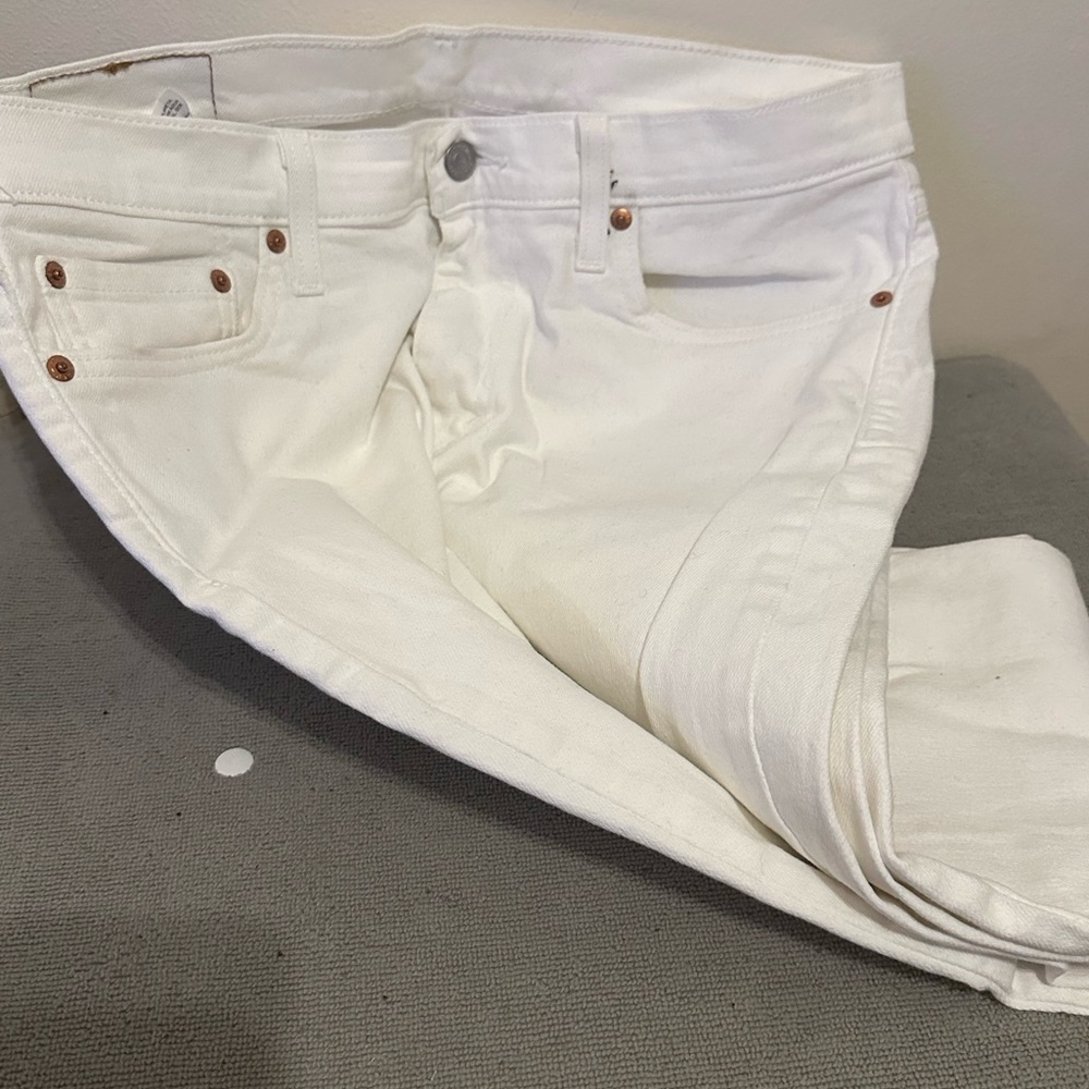 Levi's Men's White Straight Jeans